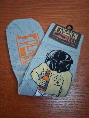 Men's Gray Novelty Star Wars Dad Socks with Helmet Character in Tighty Whities